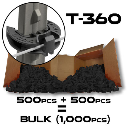 LockJawz (Bulk) Electric Fence T Post Insulators - Black (T-360)