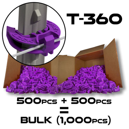 LockJawz (Bulk) Electric Fence T Post Insulators - Purple (T-360)