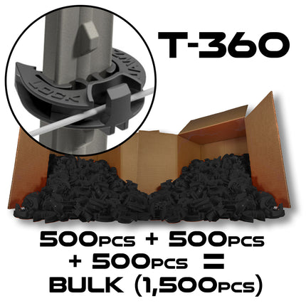 LockJawz (Bulk) Electric Fence T Post Insulators - Black (T-360)
