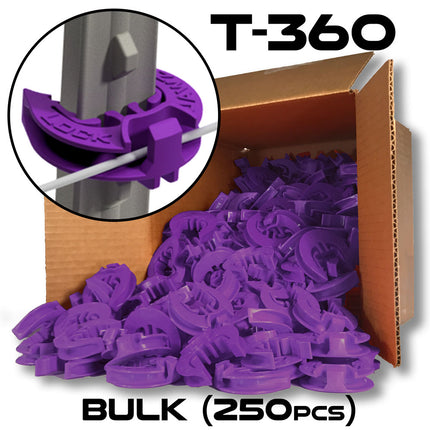 LockJawz (Bulk) Electric Fence T Post Insulators - Purple (T-360)