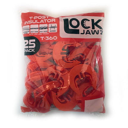 LockJawz Electric Fence T Post Insulators - Orange (T-360)