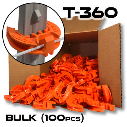 LockJawz (Bulk) Electric Fence T Post Insulators - Orange (T-360)