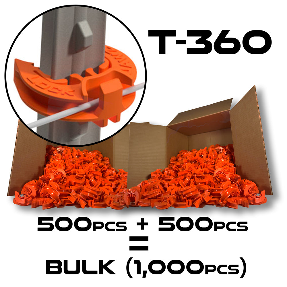 LockJawz T360 Electric Fence T Post Insulator in High Viability Orange