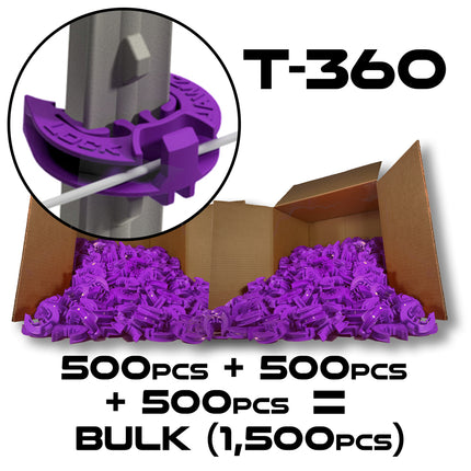 LockJawz (Bulk) Electric Fence T Post Insulators - Purple (T-360)