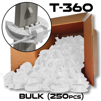 LockJawz (Bulk) Electric Fence T Post Insulators - White (T-360)