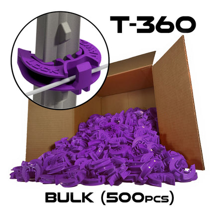 LockJawz (Bulk) Electric Fence T Post Insulators - Purple (T-360)