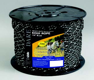 Polyester Rope Equine EQUINE FENCING EQUI ROPE/BRAID Black With Tracers #3094-B – LockJawz