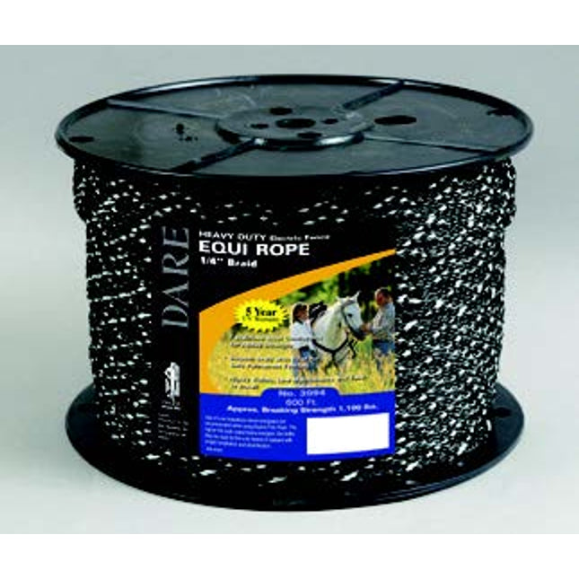 EQUINE FENCING EQUI ROPE/BRAID Black With Tracers #3094-B