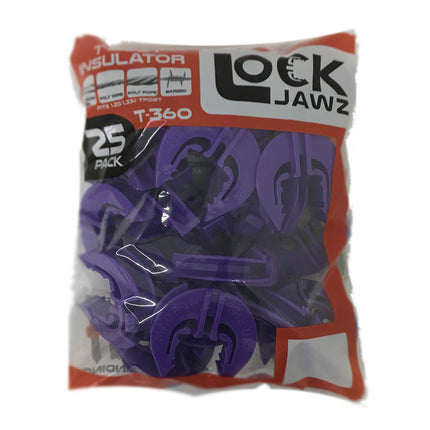 LockJawz (25/pk) Electric Fence T Post Insulators - Purple (T-360)